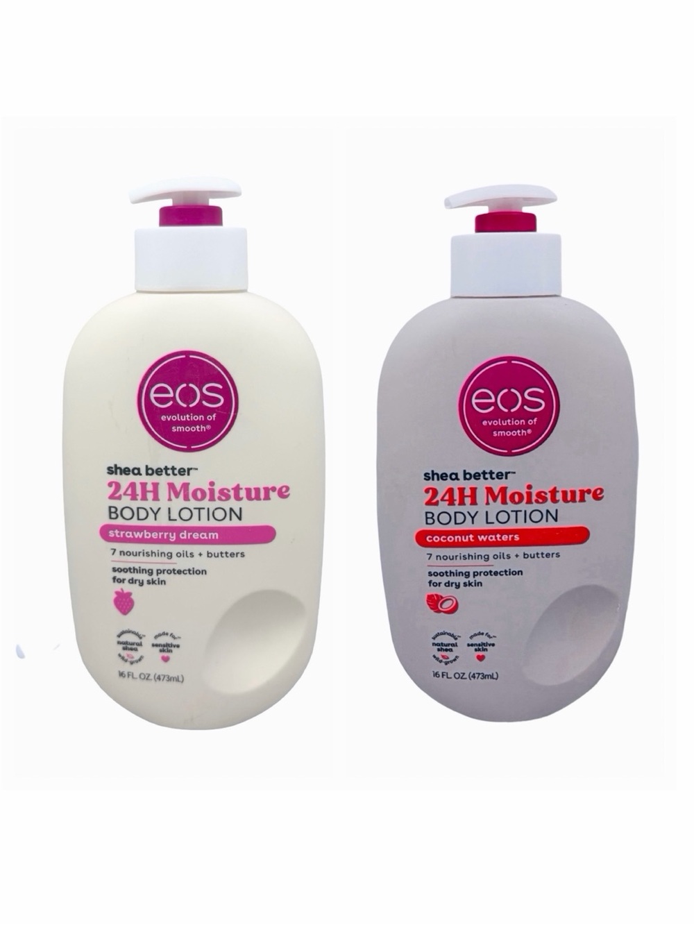 eos Shea Better 24H Moisture Body Lotion Duo - Strawberry Dream & Coconut Waters
